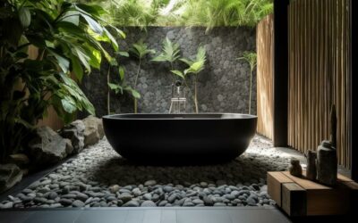 Modern and rustic stone bathrooms